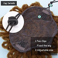 Yinmei Baibian Brown Dreadlocks Bun Afro Puff Drawstring Locs Ponytail Hair Braided Chignon Faux Loc Braids Buns Synthetic Clip