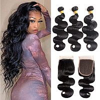 Body Wave Bundles With Closure Brazilian Human Hair 3 Bundles With Closure20 22 2418 Body Wave 100 Unprocessed Virgin Hair B