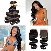 Body Wave Bundles With Closure Brazilian Human Hair 3 Bundles With Closure20 22 2418 Body Wave 100 Unprocessed Virgin Hair B