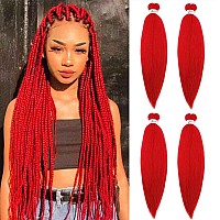 SOKU Red Braiding Hair Pre Stretched 24