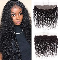 Brazilian Curly Lace Frontal Closure 13X4 Ear To Ear 100 Unprocessed Virgin Kinky Curly Human Hair Swiss Lace Frontal Closure B