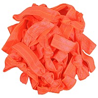 Hair Ties 20 Elastics Ponytail Holder Set No Crease Ribbon Bands Neon Orange