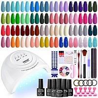 Jewhiteny 43Pcs Gel Nail Polish Kit With U V Light 120W Led Nail Lamp 40 Colors Gel Nail Polish Set Manicure Tools Allinone Na