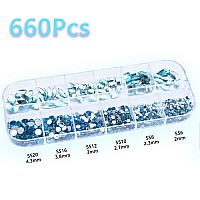 660Pcs Lake Blue Nail Rhinestones Blue Crystals Nail Art Diamond Gem Round Multi Shapes Sizes Flatback Rhinestone For Nail Art D