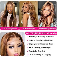 Hedy Ombre Highlight Lace Front Wigs Human Hair Body Wave Wigs For Black Women Pre Plucked With Baby Hair 427 Glueless 150 De