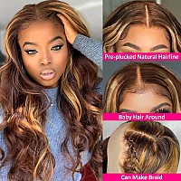 Hedy Ombre Highlight Lace Front Wigs Human Hair Body Wave Wigs For Black Women Pre Plucked With Baby Hair 427 Glueless 150 De