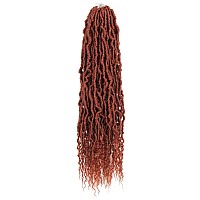 BOHOBABE 24 Inch New Faux Locs With Curly End 6 Packs Soft Locs Crochet Hair 72 Strands Long Natural Crochet Braids (6Packs,350#)