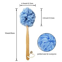 Rasdder Loofah On A Stick Loofah Back Scrubber For Shower Bath Sponge With Handle Pe Soft Mesh Luffas Exfoliating Luffa For