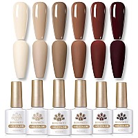 Born Pretty Brown Gel Nail Polish Skin Tone Nude Gel Polish Roasted Chestnuts Chocolate Gel Polish Collection Neutral Beige Khak