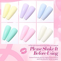 Born Pretty Pastel Gel Nail Polish Set Spring Summer Macaron Candy Sweet Color Gel Polish Easter Soft Pink Yellow Purple Blue Gr