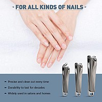 Bezox Nail Clipper 3Pcs Set Fingernail Clippers 2 Curved Blades And 1 Slant Cutting Edge Toenail Cutter Nail Trimmer