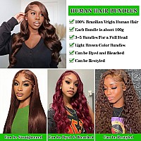 Kapelli Hair 10A Human Hair Bundles Light Brown Brazilian Virgin Hair Body Wave 4 18 20 22 Brazilian Human Hair 100 Unproce