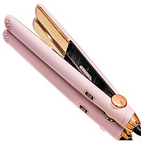 TYMO Flat Iron Hair Straightener and Curler 2 in 1 with 10s Fast Heating, 1 Inch Professional Titanium Straightening Curling Iron with 32 Adjustable Temp and Automatic Shut Off