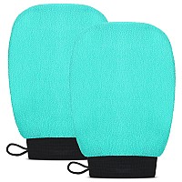 Valitic Exfoliating glove - Body Scrubber Exfoliator Mitt for Use at Shower or Bath - Exfoliating Body Face Dead Skin Remover - Korean Style Exfoliating Women Men Washcloth - Pair Turquoise