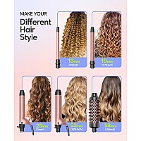 Wavytalk 5 In 1 Curling Ironcurling Iron Set With Heated Round Brush And 4 Interchangeable Ceramic Curling Wand05125