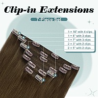 Full Shine Clip In Hair Extensions Real Human Hair 4 Brown Remy Human Hair Extensions Clip Ins For Women Straight Extensions Br