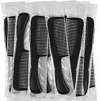 Hqslsund 60 Pack Widen Combs Black Plastic Individually Wrapped For Hotel Airbnb Shelterhomelessnursing Homecharity 60