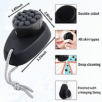 Beomeen Facial Cleansing Brush 2 In 1 For Face Exfoliation Soft Bamboo Charcoal Microfiber Bristle For Pore Deep Cleansing Dua