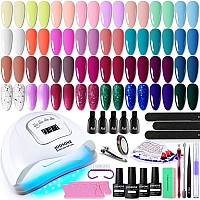 Jodsone Gel Nail Polish Kit With U V Light 32 Colors Gel Polish Set Soak Off Gel Nail Kit Nail Art Salon Or Home Diy Manicure To