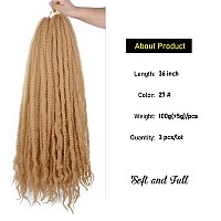 Kgbfass 36Inch Brown Marley Twist Braiding Hair Super Long Kinky Curly Marley Braids Crochet Hair For Twists Synthetic Afro Marl