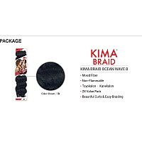 Harlem 125 Synthetic Hair Braids Kima Braid Ocean Wave 8Inch 3Pack 1B