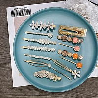 Mehayi 20 Pcs Pearl Hair Clips Set Fashion Korean Acrylic Resin Hair Barrettes Bobby Pins Hairpins For Women And Ladies Girls H