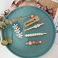 Mehayi 20 Pcs Pearl Hair Clips Set Fashion Korean Acrylic Resin Hair Barrettes Bobby Pins Hairpins For Women And Ladies Girls H