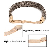 Toecwegr 5 Strands Synthetic Hair Braided Headband Hairpiece Classic Chunky Wide Plaited Braids Elasticmulti Color Headband Ladi