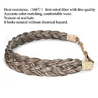 Toecwegr 5 Strands Synthetic Hair Braided Headband Hairpiece Classic Chunky Wide Plaited Braids Elasticmulti Color Headband Ladi