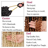 Leeven 22 Inch 8 Packs Pretwisted Passion Twist Crochet Hair Ombre Blonde Prelooped Bohemian Passion Twist Hair Crochet Braids