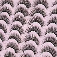 False Eyelashes 14mm Faux 3D Mink Lashes Natural Look Fluffy Cat Eye Wispy Lashes Pack by Kiromiro, 14 Pairs