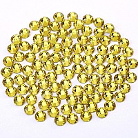 Novani Lemon Yellow Rhinestones Flatback Crystal Loose Gemstones 1440Pcs Glass Rhinestones For Clothes Shoes Crafts Makeup Nail