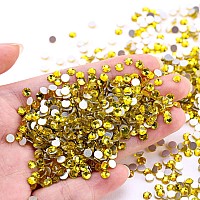 Novani Lemon Yellow Rhinestones Flatback Crystal Loose Gemstones 1440Pcs Glass Rhinestones For Clothes Shoes Crafts Makeup Nail