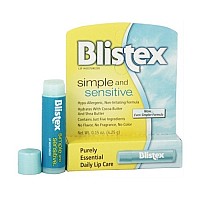 Blistex Moisturizers Simple And Sensitive Unflavored 015 Oz Pack Of 24