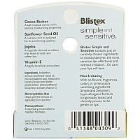 Blistex Moisturizers Simple And Sensitive Unflavored 015 Oz Pack Of 24