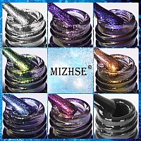 Mizhse 2 In 1 9D Cat Eye Gel Nail Polish Kit Upgraded No Need Extra Top Coat Magnetic Gel Polish Set With Magnet Shiny Chamel