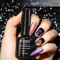 Mizhse 2 In 1 9D Cat Eye Gel Nail Polish Kit Upgraded No Need Extra Top Coat Magnetic Gel Polish Set With Magnet Shiny Chamel