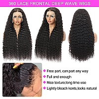 Healthair 360 Lace Front Wigs Human Hair Deep Wave Lace Front Wigs For Black Women 360 Lace Wigs Preplucked Hd Transparent La