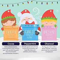 Spalife Santas Squad Hydrating Facial Masks 12 Pack For Moisturizing And Soothing Beauty Skincare Set For Radiant Skin