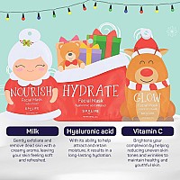 Spalife Santas Squad Hydrating Facial Masks 12 Pack For Moisturizing And Soothing Beauty Skincare Set For Radiant Skin