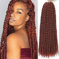 Passion Twist Hair Copper Red 24 Inch 8 Packs Water Wave Crochet Hair For Women Curly Braiding Hair Long Spring Twist Hair Croch