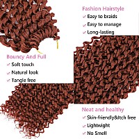 Passion Twist Hair Copper Red 24 Inch 8 Packs Water Wave Crochet Hair For Women Curly Braiding Hair Long Spring Twist Hair Croch