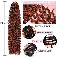 Passion Twist Hair Copper Red 24 Inch 8 Packs Water Wave Crochet Hair For Women Curly Braiding Hair Long Spring Twist Hair Croch