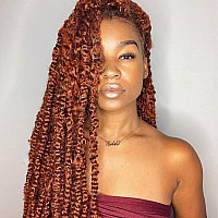 Passion Twist Hair Copper Red 24 Inch 8 Packs Water Wave Crochet Hair For Women Curly Braiding Hair Long Spring Twist Hair Croch