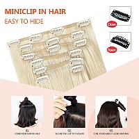 Ugotrays Clip In Hair Extensions Real Human Hair Blonde 18 Inch 70G 7Pcs Platinum Blonde 100 Remy Human Hair Clip In Extensio