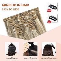 Ugotrays Blonde Clip In Hair Extensions Real Human Hair 22 Inch 70G Ash Blonde Mixed Bleach Blonde Straight 7Pcs Double Weft