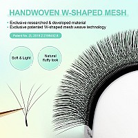 Nagaraku 5D W Shape Eyelash Extension Supplies Natural Soft Volume 007Mm D Curl 9Mm Premade Fans Faux Mink Matte Black Cluster