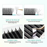 Nagaraku 5D W Shape Eyelash Extension Supplies Natural Soft Volume 007Mm D Curl 9Mm Premade Fans Faux Mink Matte Black Cluster