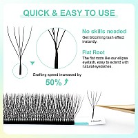 Nagaraku 5D W Shape Eyelash Extension Supplies Natural Soft Volume 007Mm D Curl 9Mm Premade Fans Faux Mink Matte Black Cluster