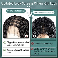 Fecihor 36 Knotless Braided Wigs Lace Front Box Braids Lace Frontal Wig For Women Human Hair Blended Black Hand Full Double Lac